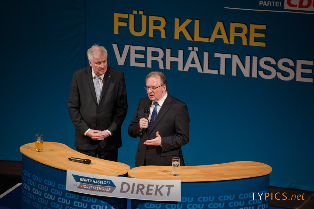 Wahlkampfveranstaltung mit Reiner Haseloff und Hort Seehofer Landtagswahl 2016