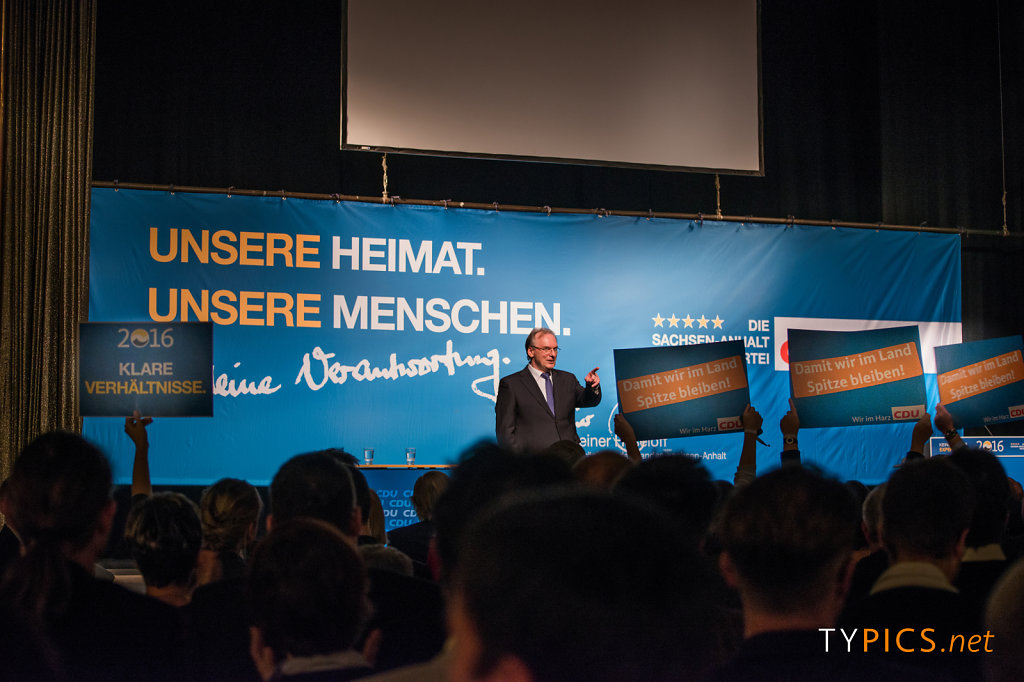Wahlkampfabschluss mit Angela Merkel zur Landtagswahl 2016 in Halle (Saale)